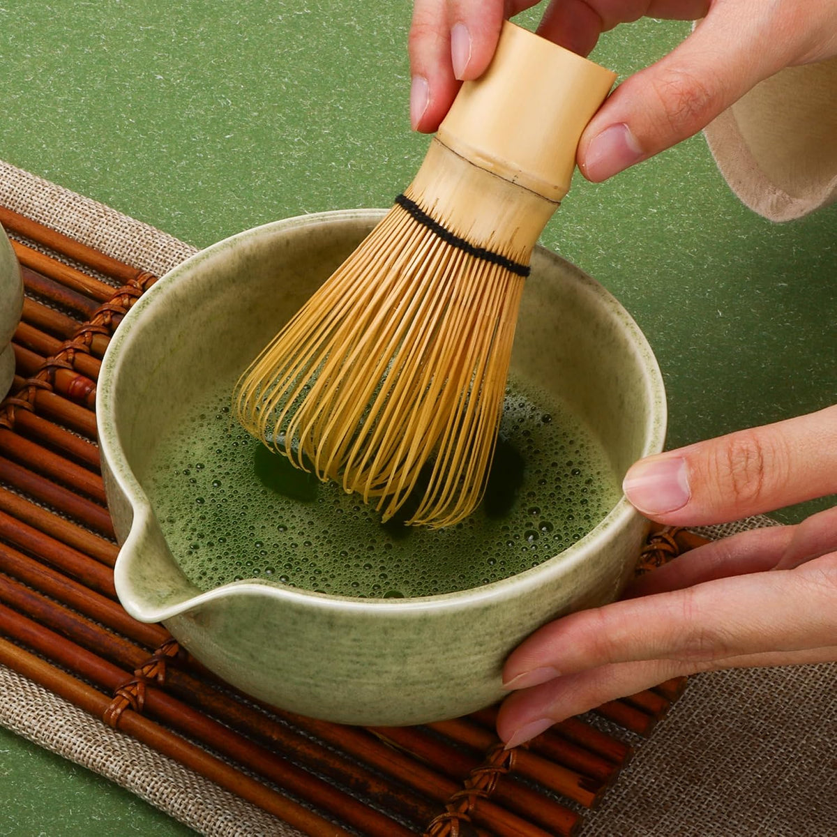 Matcha Whisk 5 Set,Tea Tools For Ceremony(Green)