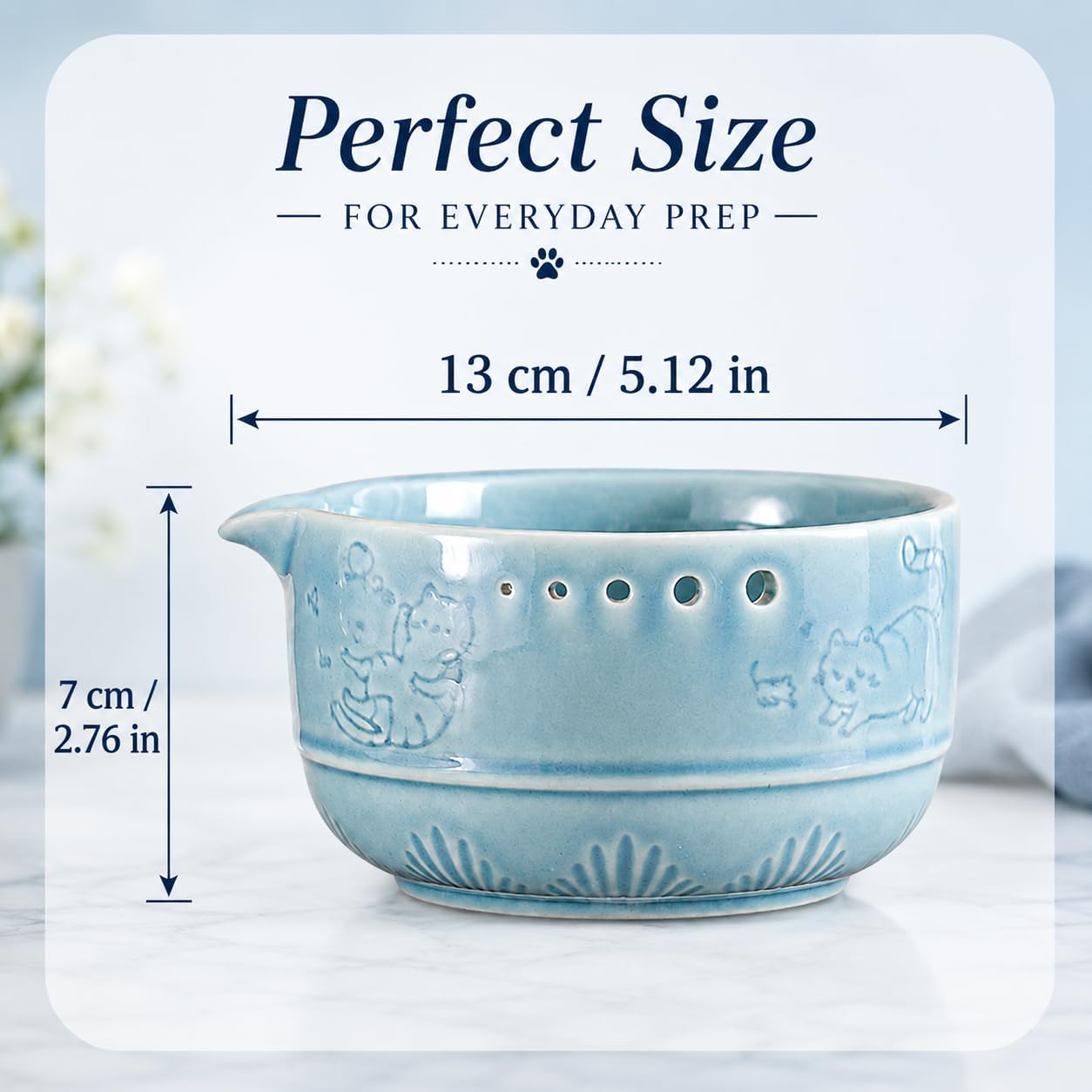 Upgraded 2 in 1 Ceramic Garlic Grater Bowl with Herb Stripper | Ceramic Handmade Sharp Textured Base