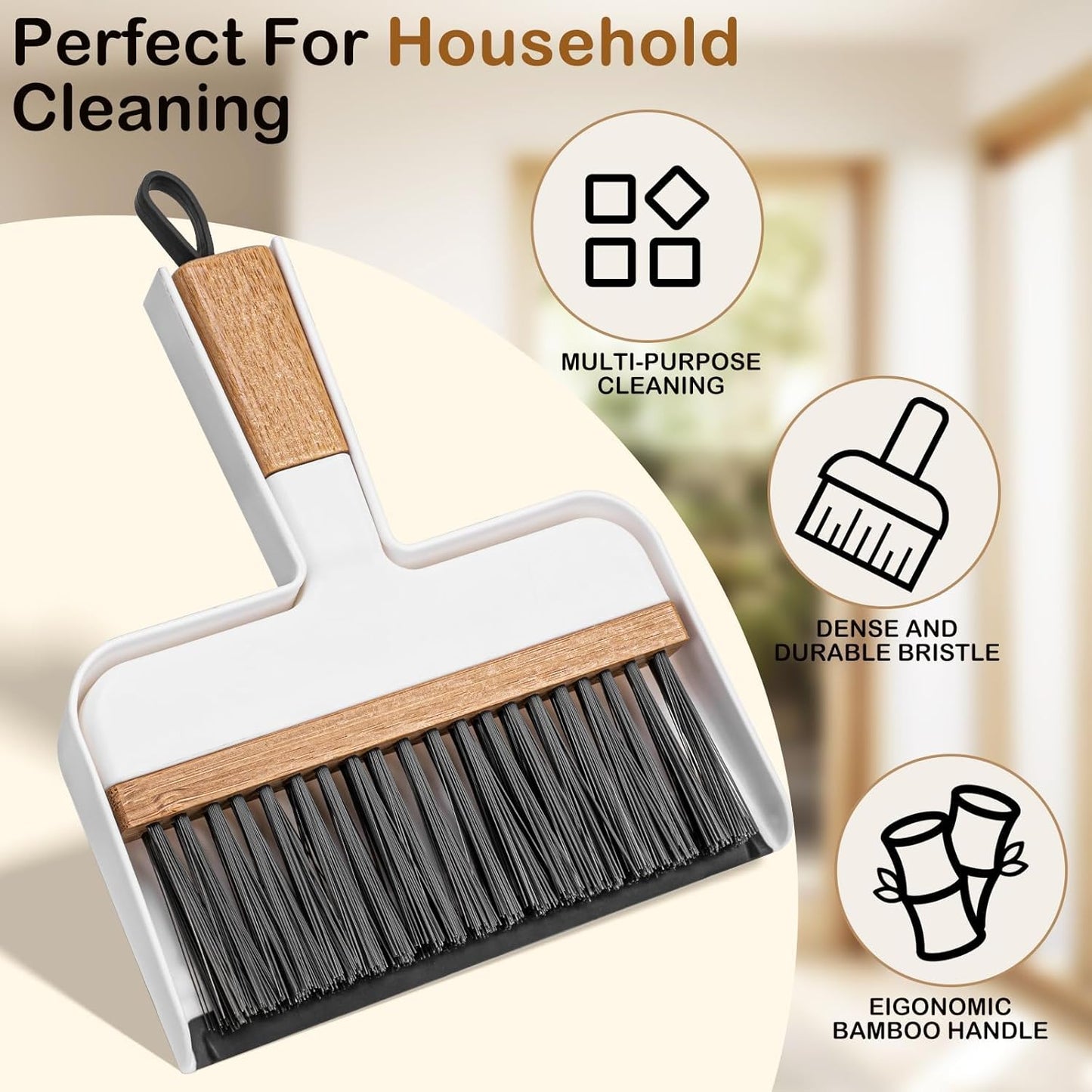 Small Pink Broom & Dustpan Set | Portable Brush Dustpan Combo Set, Green Cleaning Supplies