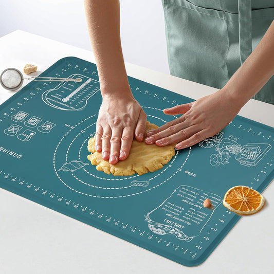 Mom Theme 26"x16" Extra Thick Silicone Baking Mat for Pastry | Non-Slip & Non-Stick Mat with Measurements, for Dough Kneading, Pizza, Pie Crust, Sourdough, Bread, Pasta & Counter Sheet