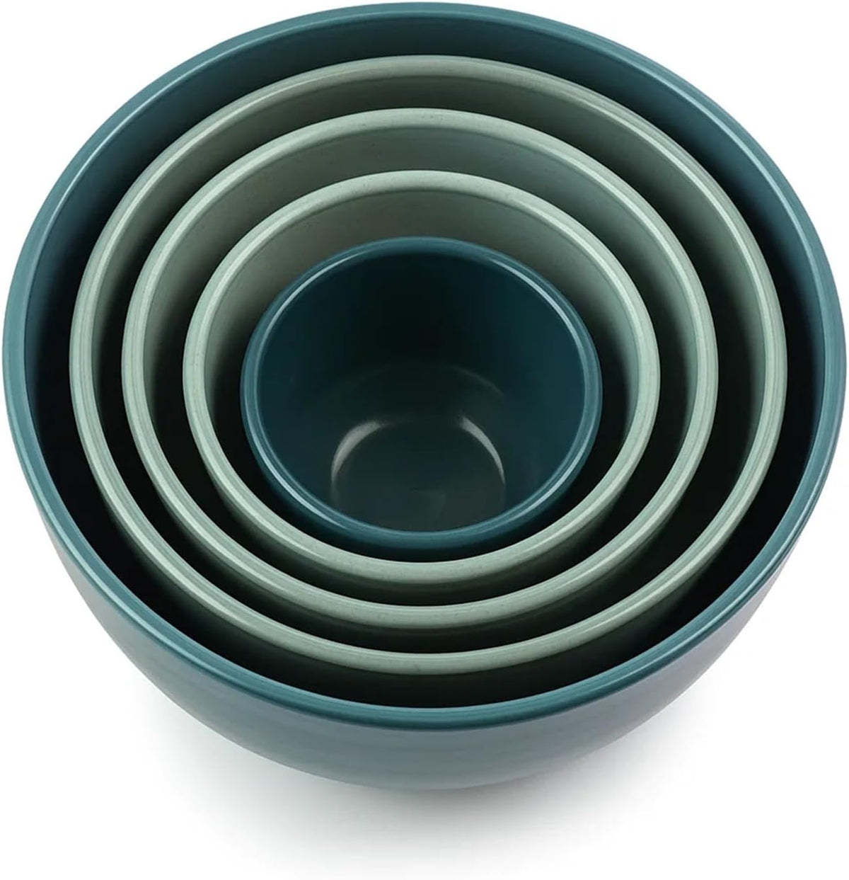 Wheat Straw Mixing Bowl Set with Lids - Green - Set of 10