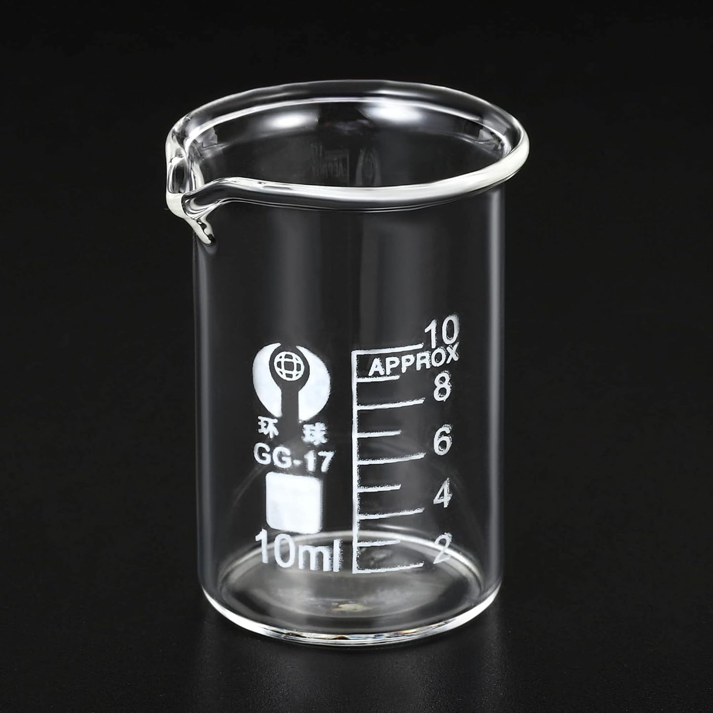 5ml Low Form Glass Beaker, 3.3 Borosilicate Glass Graduated Printed Scale Measuring Cups with Spout for Kitchen Lab Liquids Transit Boiling