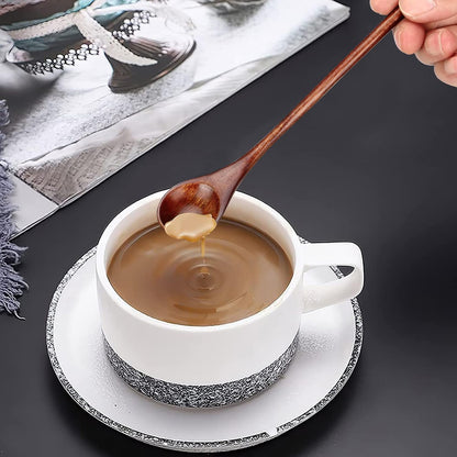 6Pcs Small Wood Coffee Spoons for Serving Honey Jars Stir Wooden Tablespoon