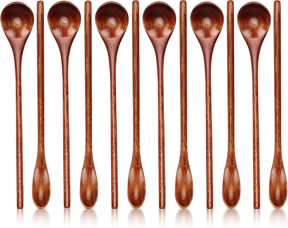6Pcs Small Wood Coffee Spoons for Serving Honey Jars Stir Wooden Tablespoon