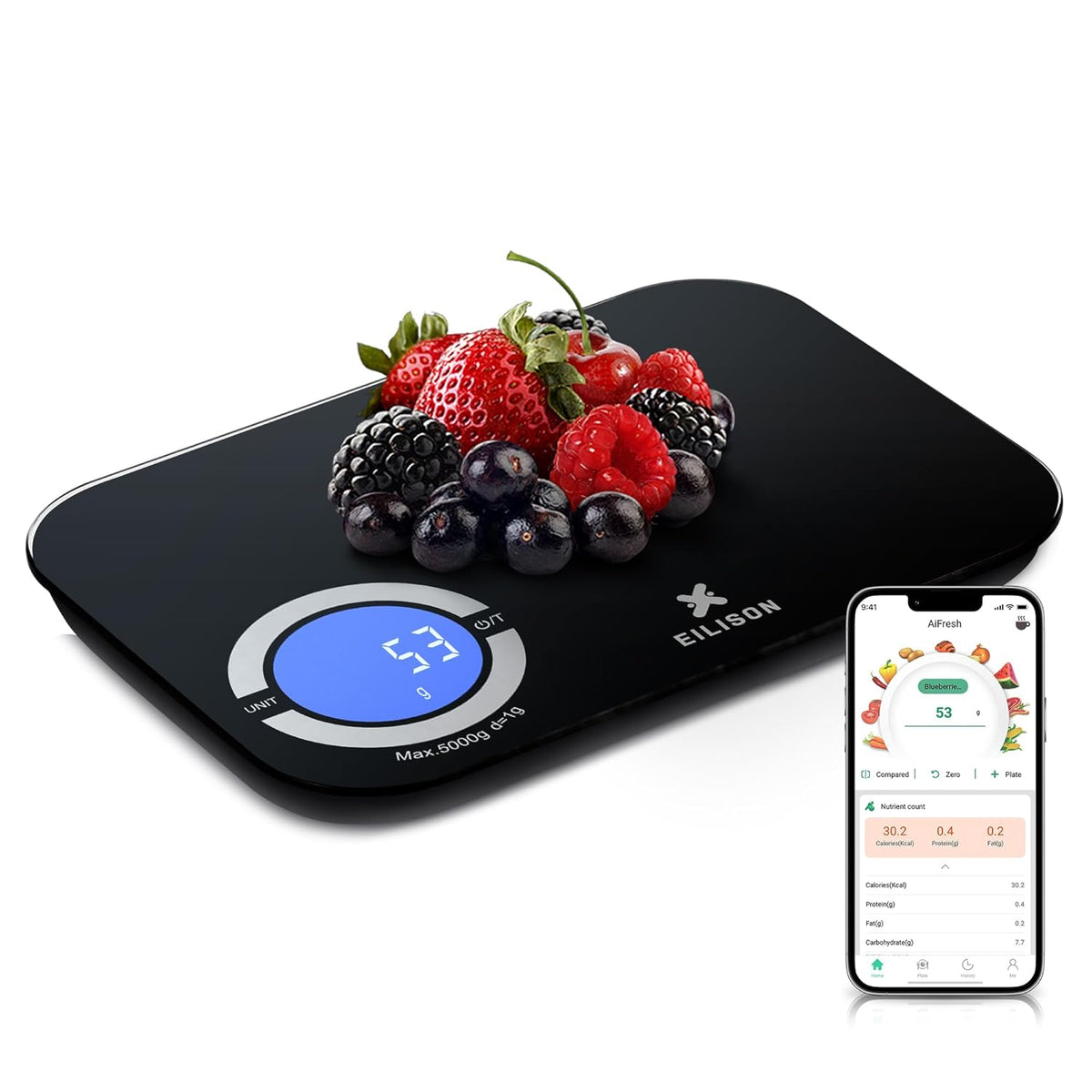 Smart Kitchen Scale,TFT Display Food Scale,Nutrition Calculator