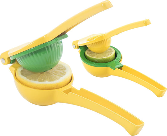 Combo Citrus Press- Aluminum Manual Citrus Juicer w/Non-Stick Coating, Ideal Hand Juicer, this Citrus Squeezer is a Great Addition to Your Kitchen Accessories, Yellow