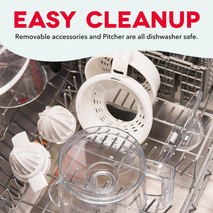 Dual Electric Citrus Juicer Machine - Orange Juicer and Lemon Squeezer with Auto-Reversing Reamer, Adjustable Pulp Control, Mess-Free Spout, 20 oz Juice Container-Lime Squeezer for Home-White