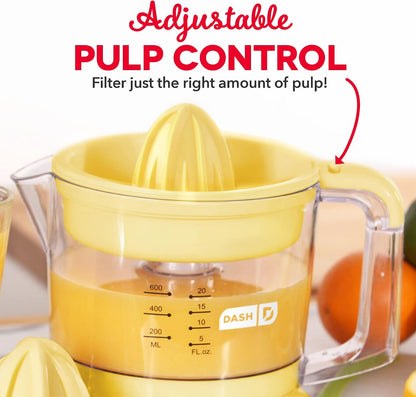 Dual Electric Citrus Juicer Machine - Orange Juicer and Lemon Squeezer with Auto-Reversing Reamer, Adjustable Pulp Control, Mess-Free Spout, 20 oz Juice Container-Lime Squeezer for Home-White