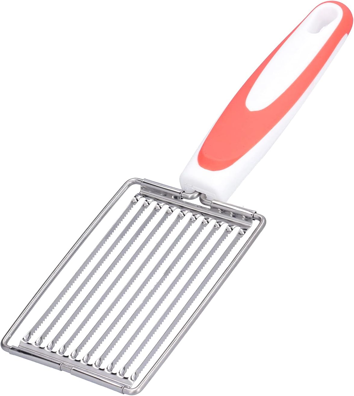 Stainless Tomato Slicers, 24.5 * 8cm Fruits Cutter with Non-Slip Handle, Luncheon Meat Cutter for Canned Meat Cheese Sushi Cherry(Orange)