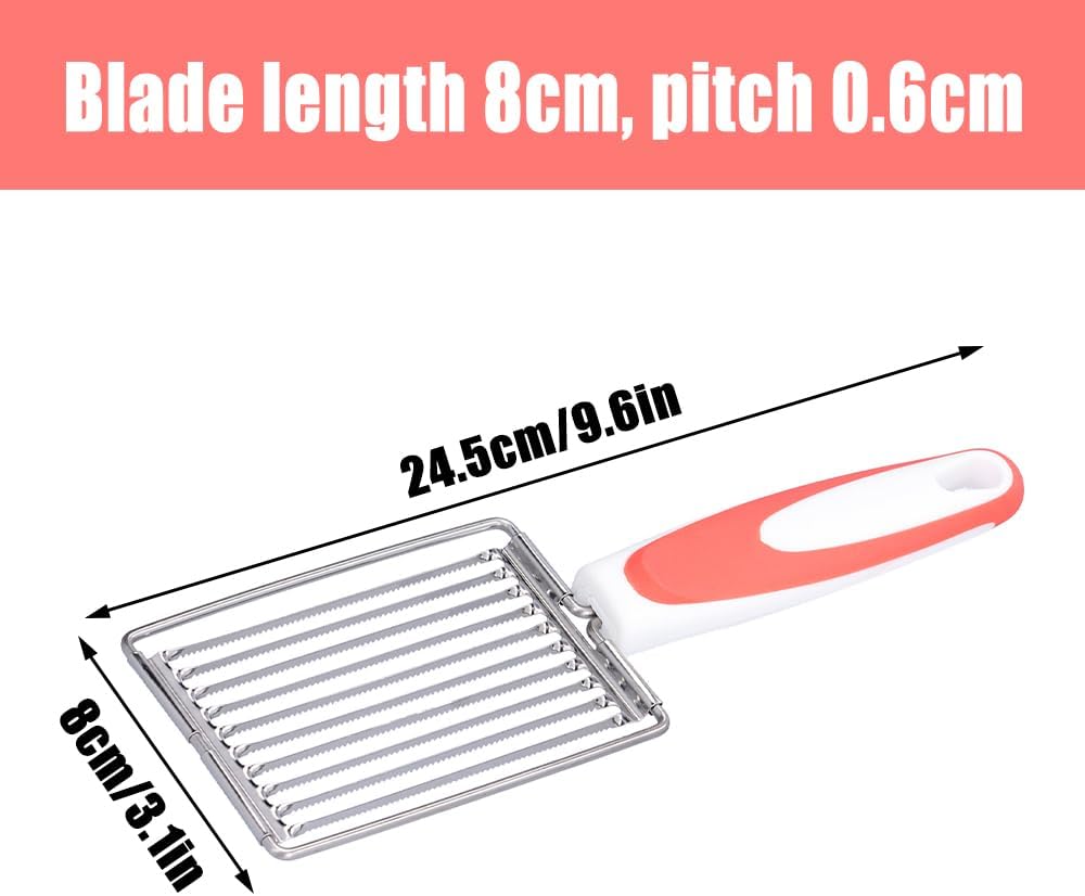 Stainless Tomato Slicers, 24.5 * 8cm Fruits Cutter with Non-Slip Handle, Luncheon Meat Cutter for Canned Meat Cheese Sushi Cherry(Orange)