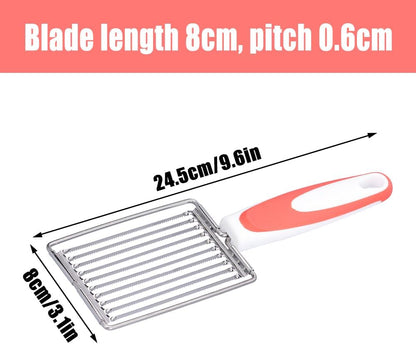 Stainless Tomato Slicers, 24.5 * 8cm Fruits Cutter with Non-Slip Handle, Luncheon Meat Cutter for Canned Meat Cheese Sushi Cherry(Orange)
