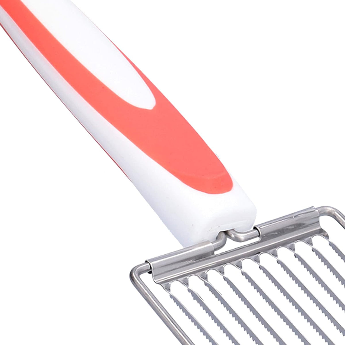 Stainless Tomato Slicers, 24.5 * 8cm Fruits Cutter with Non-Slip Handle, Luncheon Meat Cutter for Canned Meat Cheese Sushi Cherry(Orange)