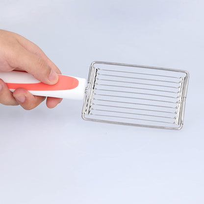Stainless Tomato Slicers, 24.5 * 8cm Fruits Cutter with Non-Slip Handle, Luncheon Meat Cutter for Canned Meat Cheese Sushi Cherry(Orange)
