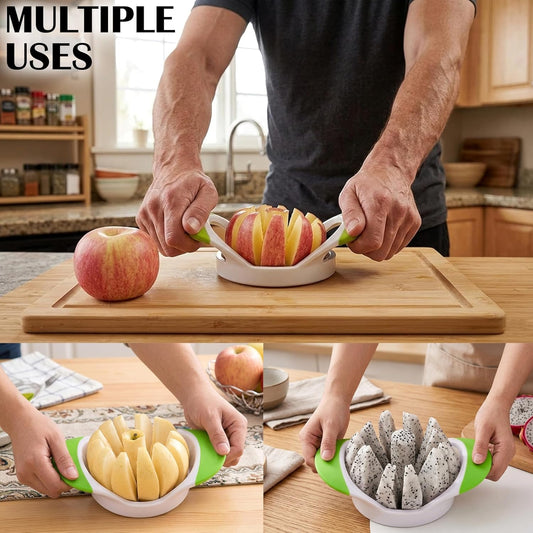 Apple Slicer 12 Slices – Apple Slicer and Corer with Ultra Sharp Stainless Steel Blades, Ergonomic Non-Slip Handles, Apple Cutter for Apples, Pears, Guava, Pitaya, Onion & More Dishwasher Safe