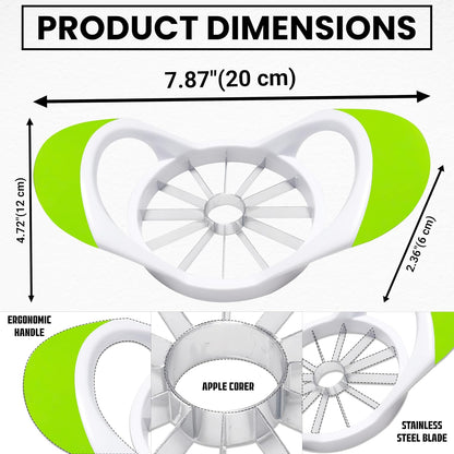 Apple Slicer 12 Slices – Apple Slicer and Corer with Ultra Sharp Stainless Steel Blades, Ergonomic Non-Slip Handles, Apple Cutter for Apples, Pears, Guava, Pitaya, Onion & More Dishwasher Safe