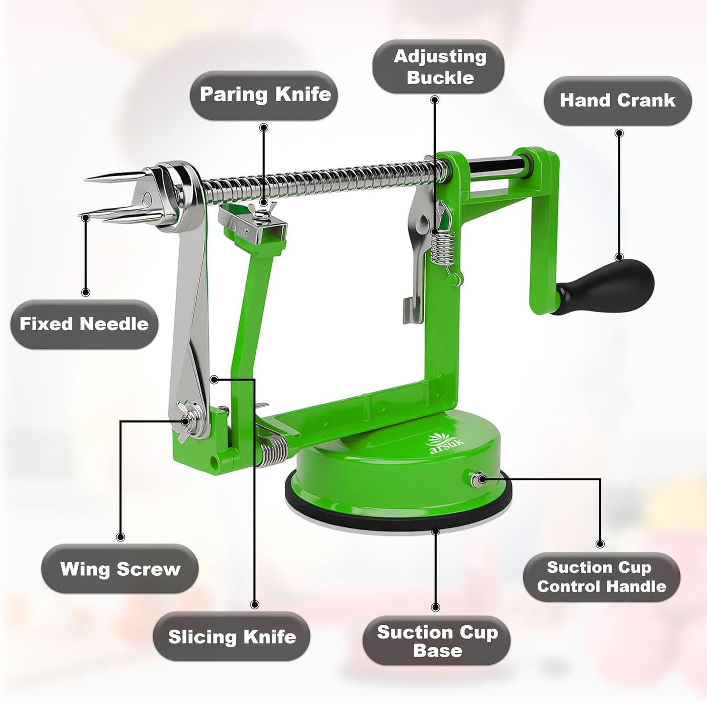 Apple Slicer 12 Slices – Apple Slicer and Corer with Ultra Sharp Stainless Steel Blades, Ergonomic Non-Slip Handles, Apple Cutter for Apples, Pears, Guava, Pitaya, Onion & More Dishwasher Safe