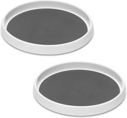 Set of 4, 10 Inch Non-Skid Lazy Susan Organizers - Turntable Rack for Cabinet, Pantry Organization and Storage, Kitchen, Fridge, Bathroom Makeup Vanity Countertop, Under Sink Organizing, Spice Rack