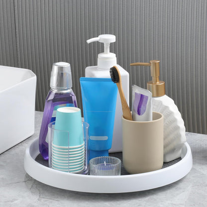 Set of 4, 10 Inch Non-Skid Lazy Susan Organizers - Turntable Rack for Cabinet, Pantry Organization and Storage, Kitchen, Fridge, Bathroom Makeup Vanity Countertop, Under Sink Organizing, Spice Rack
