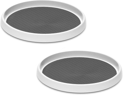 Set of 4, 10 Inch Non-Skid Lazy Susan Organizers - Turntable Rack for Cabinet, Pantry Organization and Storage, Kitchen, Fridge, Bathroom Makeup Vanity Countertop, Under Sink Organizing, Spice Rack