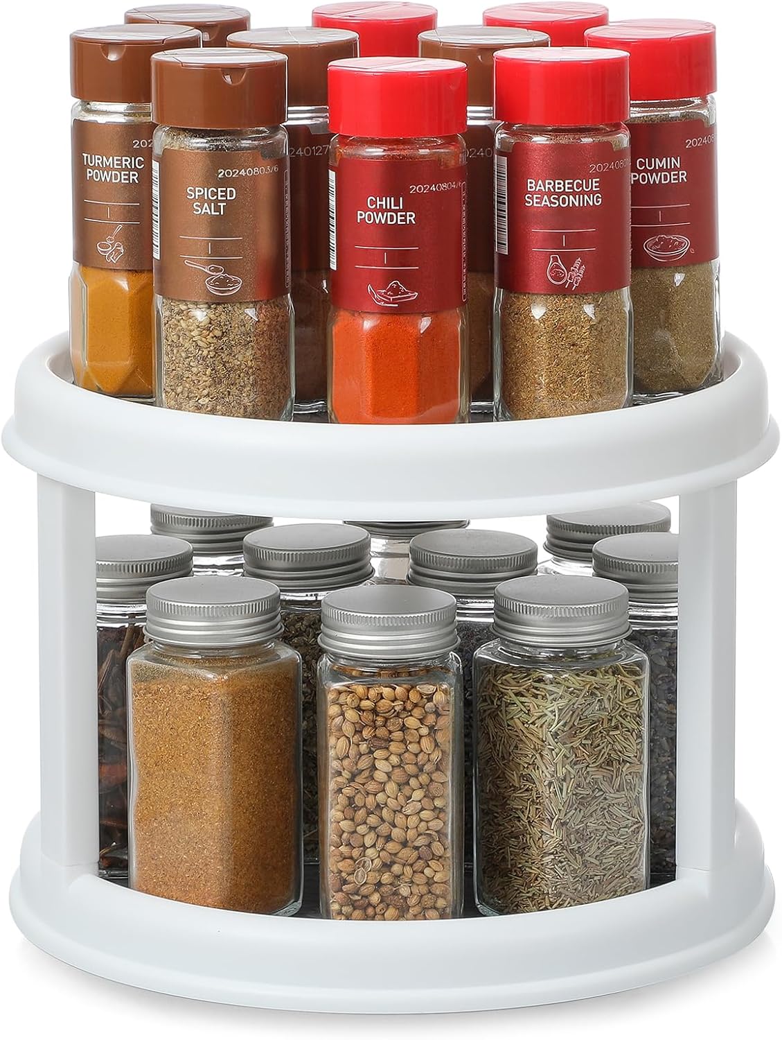 Set of 4, 10 Inch Non-Skid Lazy Susan Organizers - Turntable Rack for Cabinet, Pantry Organization and Storage, Kitchen, Fridge, Bathroom Makeup Vanity Countertop, Under Sink Organizing, Spice Rack