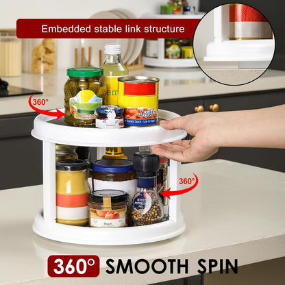 Set of 4, 10 Inch Non-Skid Lazy Susan Organizers - Turntable Rack for Cabinet, Pantry Organization and Storage, Kitchen, Fridge, Bathroom Makeup Vanity Countertop, Under Sink Organizing, Spice Rack