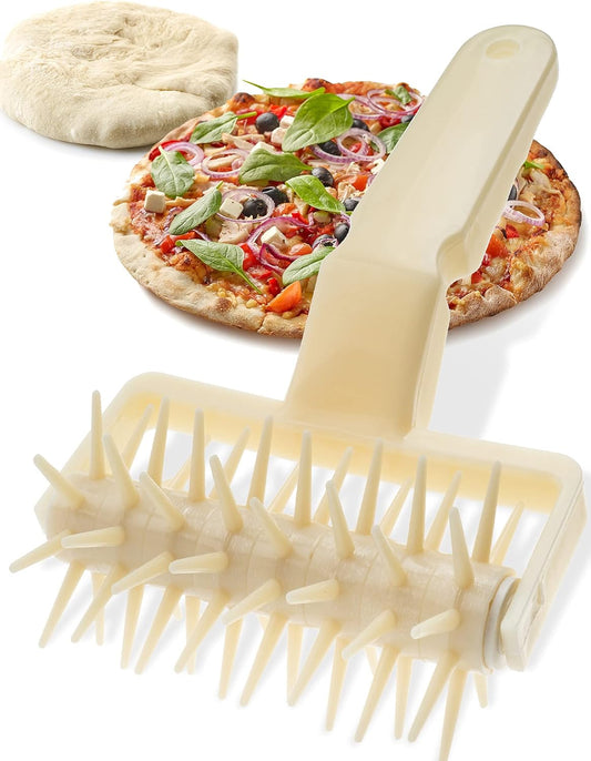 Pizza Dough Docker, Pizza Roller with Spikes, Pizza Docking Tool for Home & Commercial Kitchen - Pizza Oven Accessories that Prevent Dough from Blistering