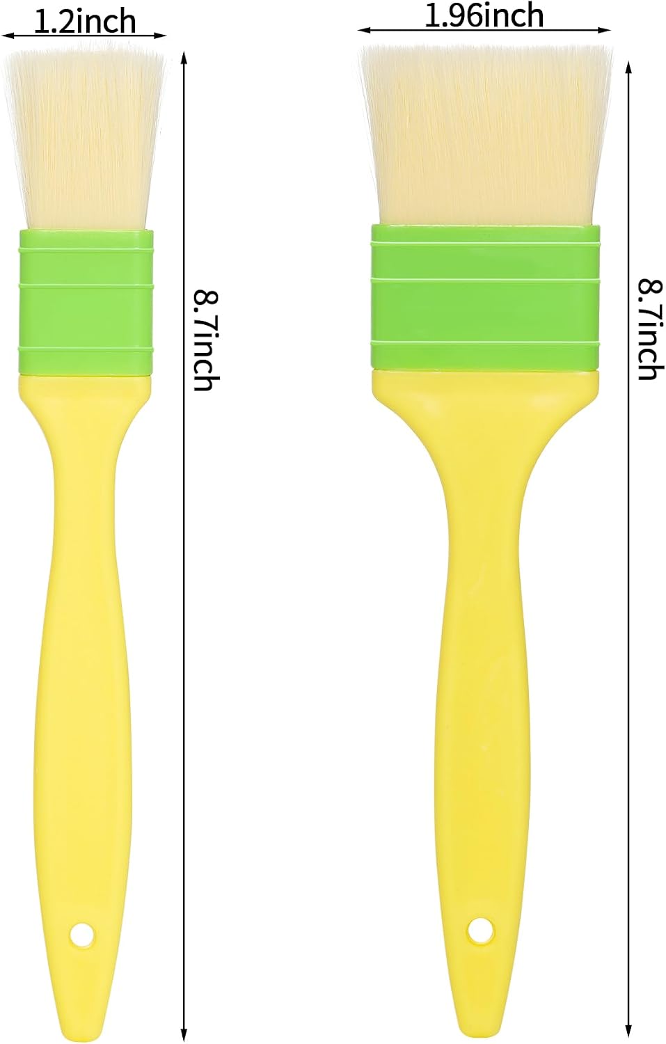 Pastry Brushes Basting Brush for Cooking Spreading butter, oil, or egg wash,Cooking Baking BBQ Oil Brush (2, 1in, 2in)
