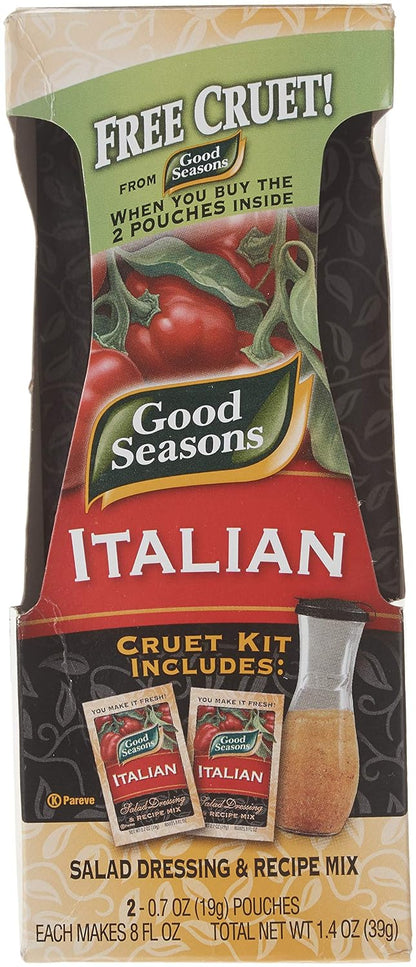 Italian Dressing Mix, 2 Packages with Cruet, 1.4 Oz. Net