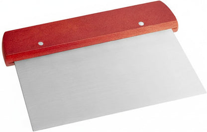 Stainless Steel Dough Cutter and Bench Scraper with White Plastic Handle - Pastry Scraper and Dough Divider for Bread, Pizza, Pastry, Baking Prep, and for Kitchen Use (5 7/8" x 4 1/4")