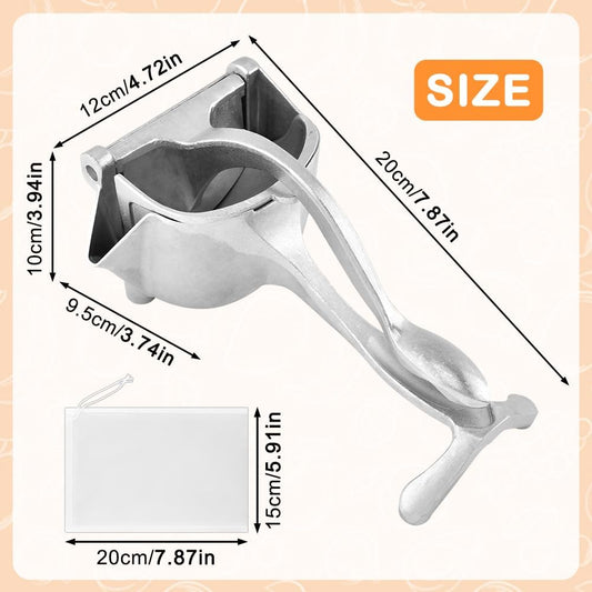Manual Citrus Juicer Hand Press for Lemons, Limes & Oranges | 4 reusable filter bags for smoother juice, less pulp, and cleaner pouring