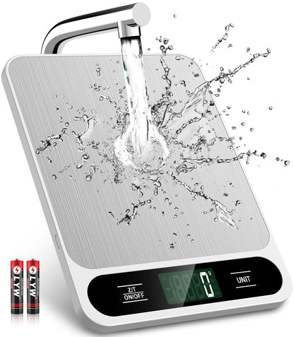 Food Scale, 10kg/22lb Digital Kitchen Scale Weight Grams and Ounces for Baking Cooking Coffee Package Postage, 6 Units with Tare Function, LCD Display, Easy Clean Stainless Steel