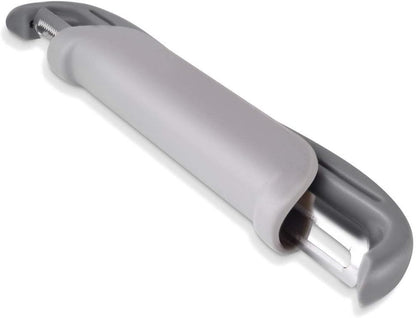 Peel & Slide Double Sided Peeler - Stainless Steel Swivel, Serrated, Julienne Blade for Hard and Soft Skin Fruits and Vegetables (Grey)