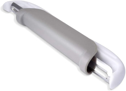Peel & Slide Double Sided Peeler - Stainless Steel Swivel, Serrated, Julienne Blade for Hard and Soft Skin Fruits and Vegetables (Grey)