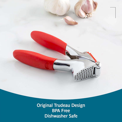 Garlic Press - Effortless Garlic Crusher with Built-In Cleaning Aid, Large Garlic Chamber, Comfortable Ergonomic Handle, BPA-Free & Dishwasher-Safe - Quick and Easy Meal Preparation