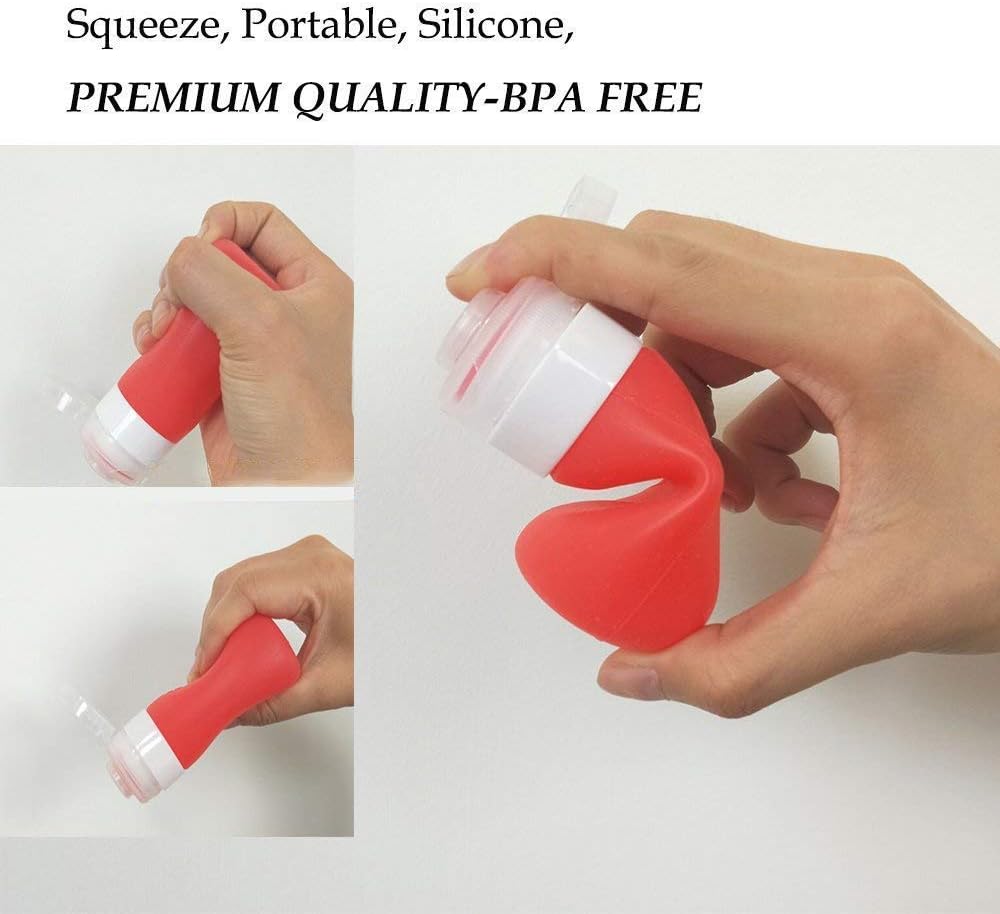 Squeeze Portable Salad Dressing Container to Go Bottles for Sauces, Mini Salad Dressing Bottles，Leakproof Condiment Storage Bottle, Mini Ketchup Bottle Dressing to Go for Lunch set of 4 (37ML)