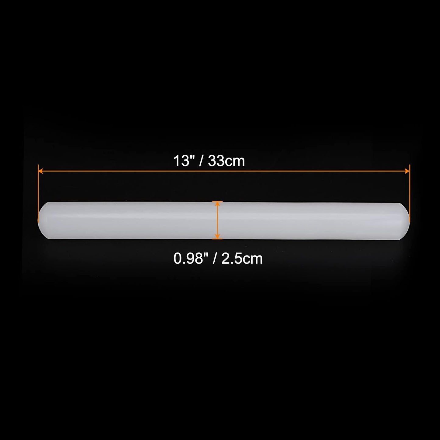 13 Inch x 0.98 Inch PP Plastic Non-Stick Fondant Rolling Pin - Dough Roller for Cookie, Pastry, Pizza, Clay - Kitchen Decorating Tools