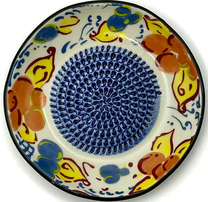 Premium Ceramic Garlic Grater Plate Set - Artisan Flower