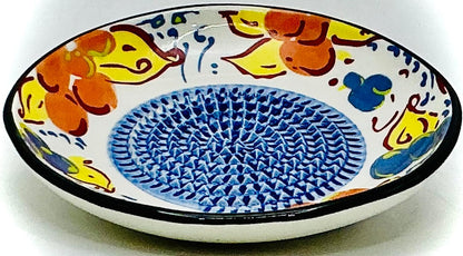 Premium Ceramic Garlic Grater Plate Set - Artisan Flower