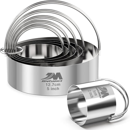 Biscuit Cutter Set for baking (5 Pieces/Set), Round Cookies Cutter with Handle, Professional Baking Dough Tools