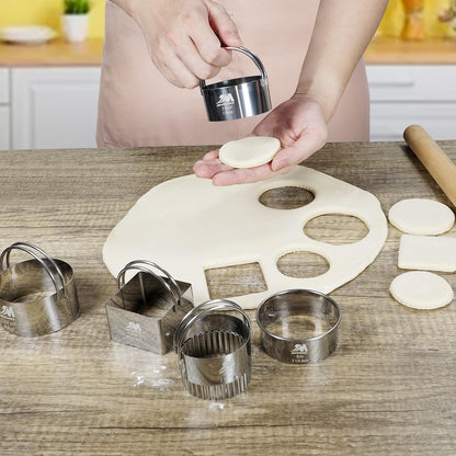 Biscuit Cutter Set for baking (5 Pieces/Set), Round Cookies Cutter with Handle, Professional Baking Dough Tools
