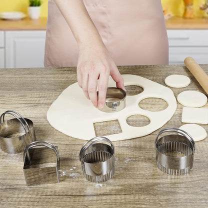 Biscuit Cutter Set for baking (5 Pieces/Set), Round Cookies Cutter with Handle, Professional Baking Dough Tools