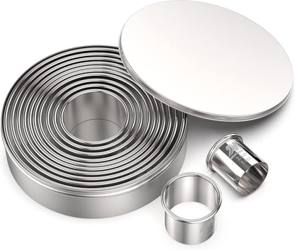 Biscuit Cutter Set for baking (5 Pieces/Set), Round Cookies Cutter with Handle, Professional Baking Dough Tools