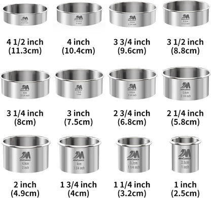 Biscuit Cutter Set for baking (5 Pieces/Set), Round Cookies Cutter with Handle, Professional Baking Dough Tools