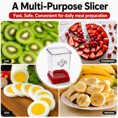 Fruit Cutter and Chopper – Cup Slicer for Strawberry, Grape, Banana, Mushroom, Kitchen Gadget for Fruits and Vegetables, Compact Slicing Tool