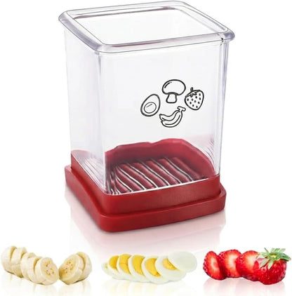 Fruit Cutter and Chopper – Cup Slicer for Strawberry, Grape, Banana, Mushroom, Kitchen Gadget for Fruits and Vegetables, Compact Slicing Tool