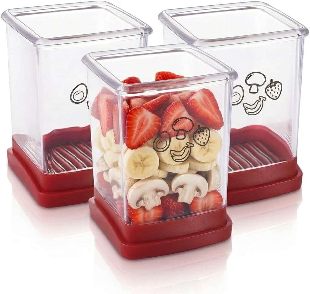 Fruit Cutter and Chopper – Cup Slicer for Strawberry, Grape, Banana, Mushroom, Kitchen Gadget for Fruits and Vegetables, Compact Slicing Tool