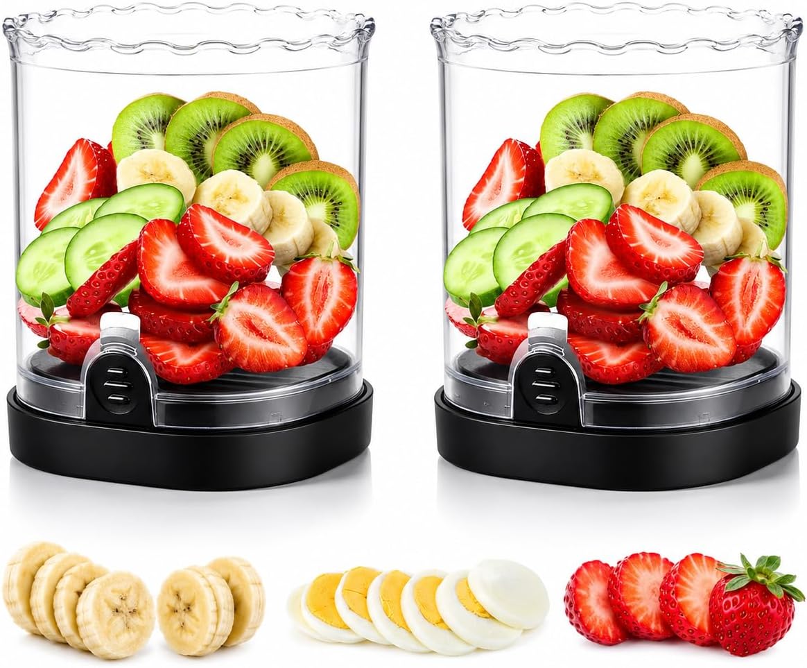 Fruit Cutter and Chopper – Cup Slicer for Strawberry, Grape, Banana, Mushroom, Kitchen Gadget for Fruits and Vegetables, Compact Slicing Tool