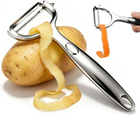Vegetable Peelers with Swivel Blade | Ultra Sharp 420 Stainless Steel, Ergonomic Handle, Potato Eye Remover, Dishwasher Safe