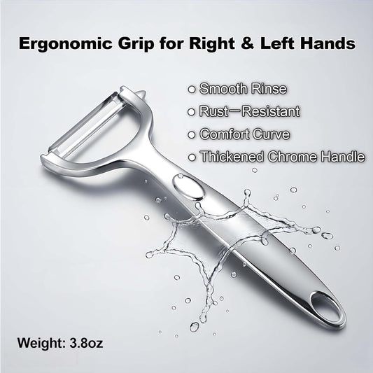 Vegetable Peelers with Swivel Blade | Ultra Sharp 420 Stainless Steel, Ergonomic Handle, Potato Eye Remover, Dishwasher Safe