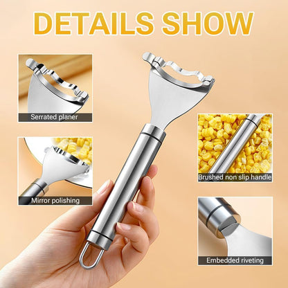 Corn Peeler Cob Stripper, Stainless Steel Cob Remover, Corn Planer Cutter Thresher Scraper, Stripping Tool for Home Kitchen, Corn Scraper